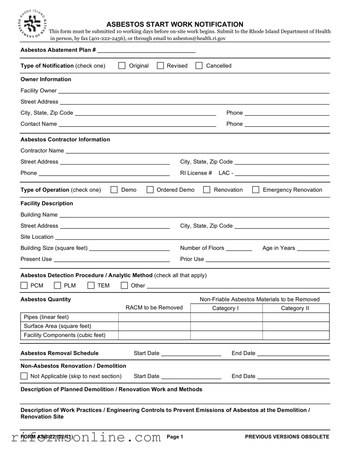 Rhode Island Asb 22 Form